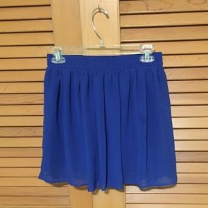 Forever 21 Royal Blue Elastic Waistband Mini Skirt