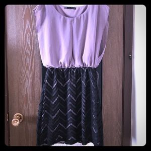 Purple and black dress. Perfect for fall!