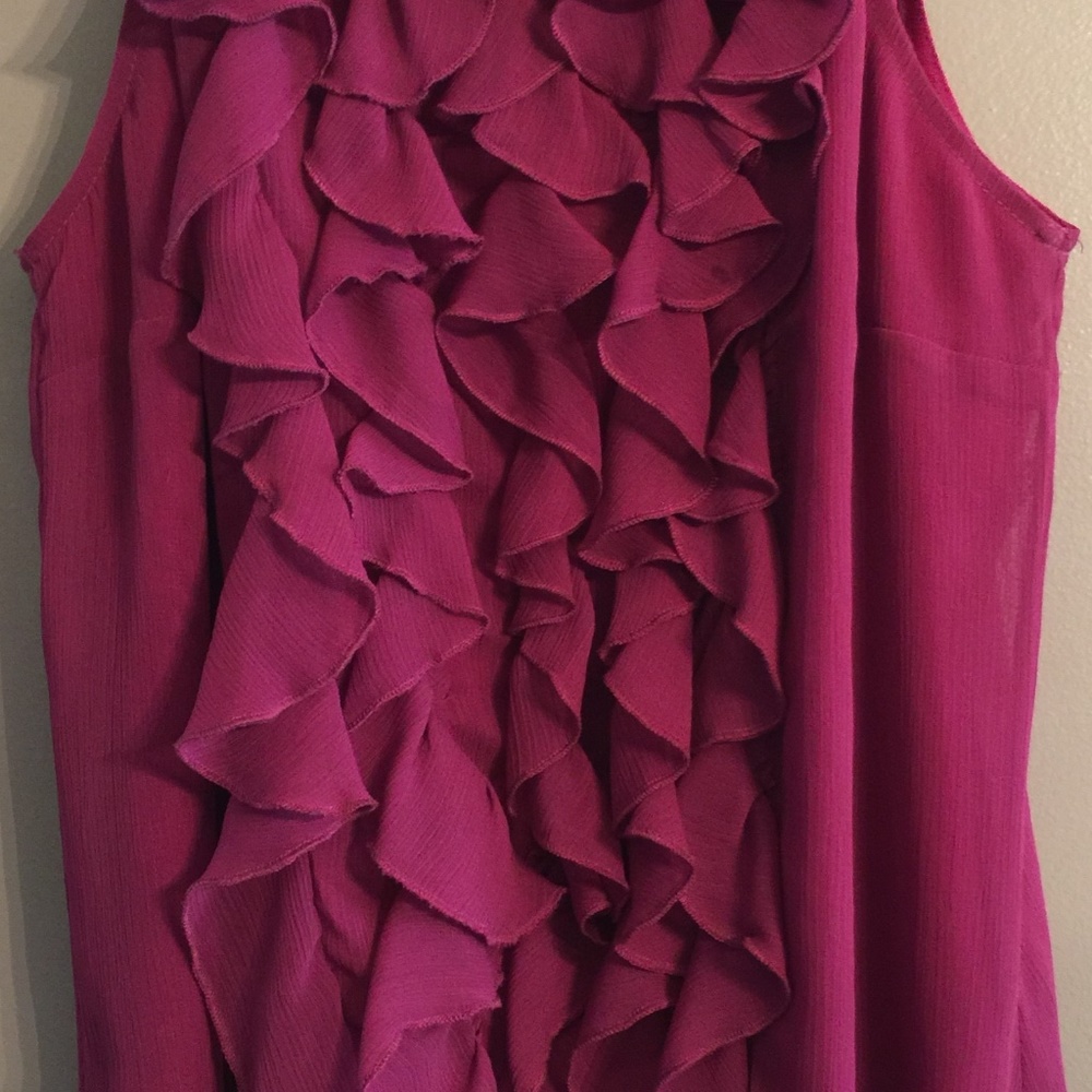 Mossimo Fushia Ruffle Dress Shirt