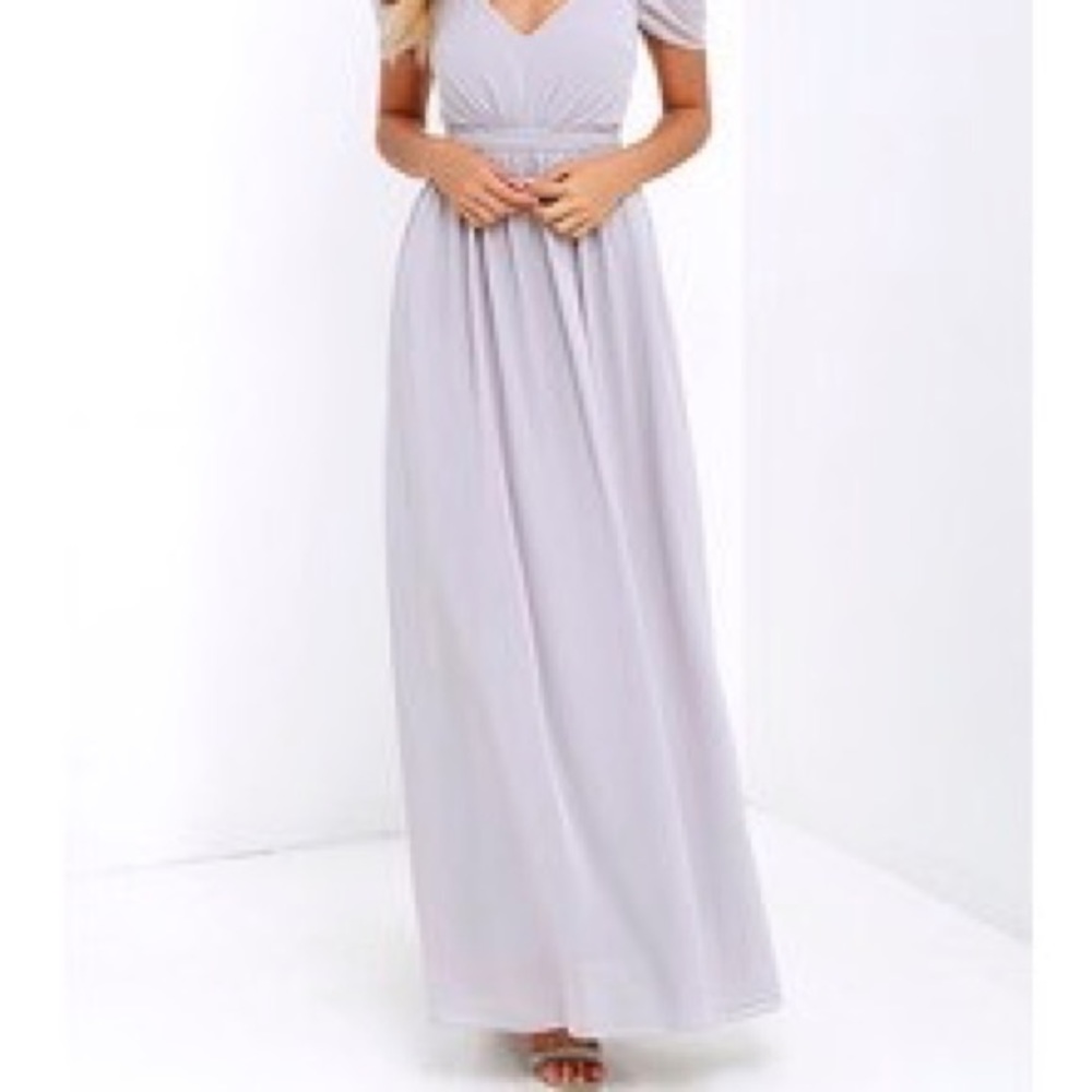 Lulus "Quite the Charmer" Grey Maxi Dress