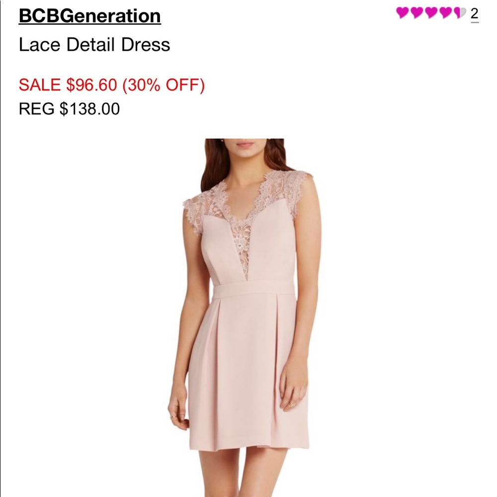 Bcbg pink lace dress