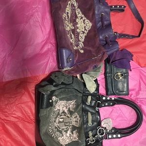 Lot of 2 designer Juicy Couture bags a one wallet