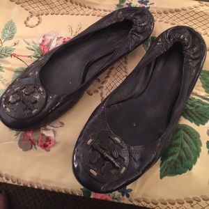 Tory Burch navy patent flats
