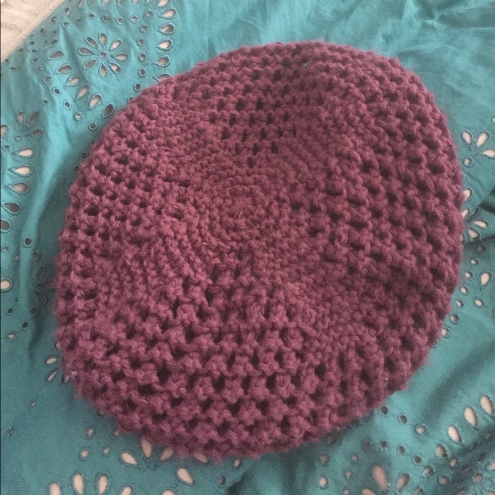 purple hipster hat!