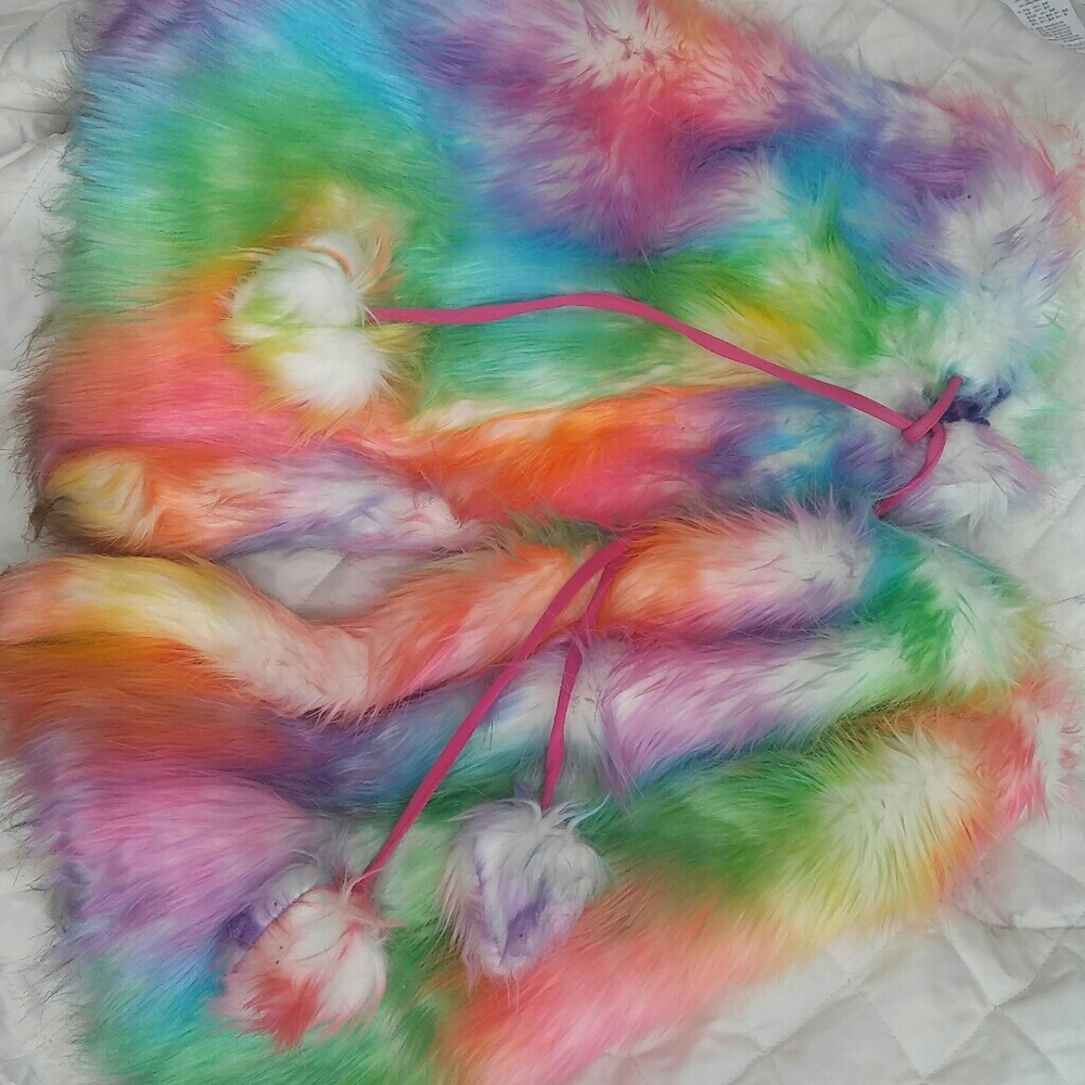 Pastel Rainbow Tie Dye Fluffies/Leg Warmers