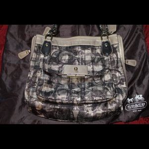 Gold black camoflauge purse.