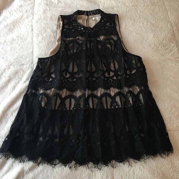 *BEST OFFER TAKES IT*Black Lace Top - Picture 4 of 4