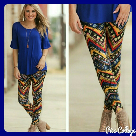 Abstract Multicolor Leggings - Picture 1 of 5