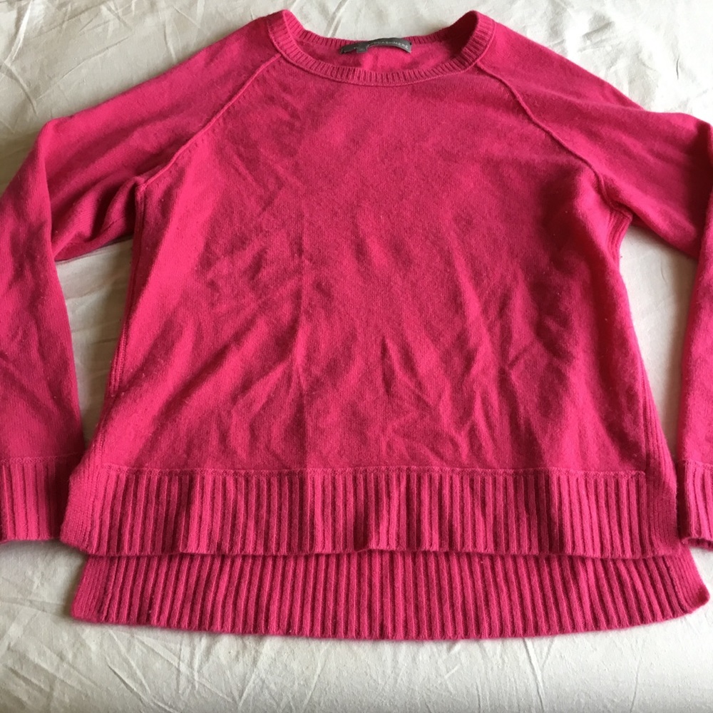 Hot pink magenta 100% cashmere sweater med