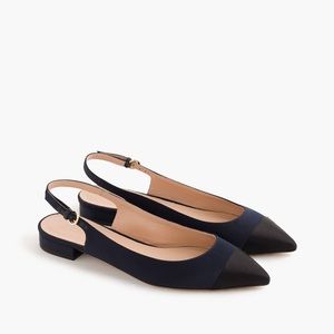 Slingback flats in satin