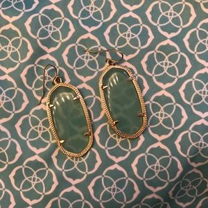Kendra Scott gold and aqua med earrings!