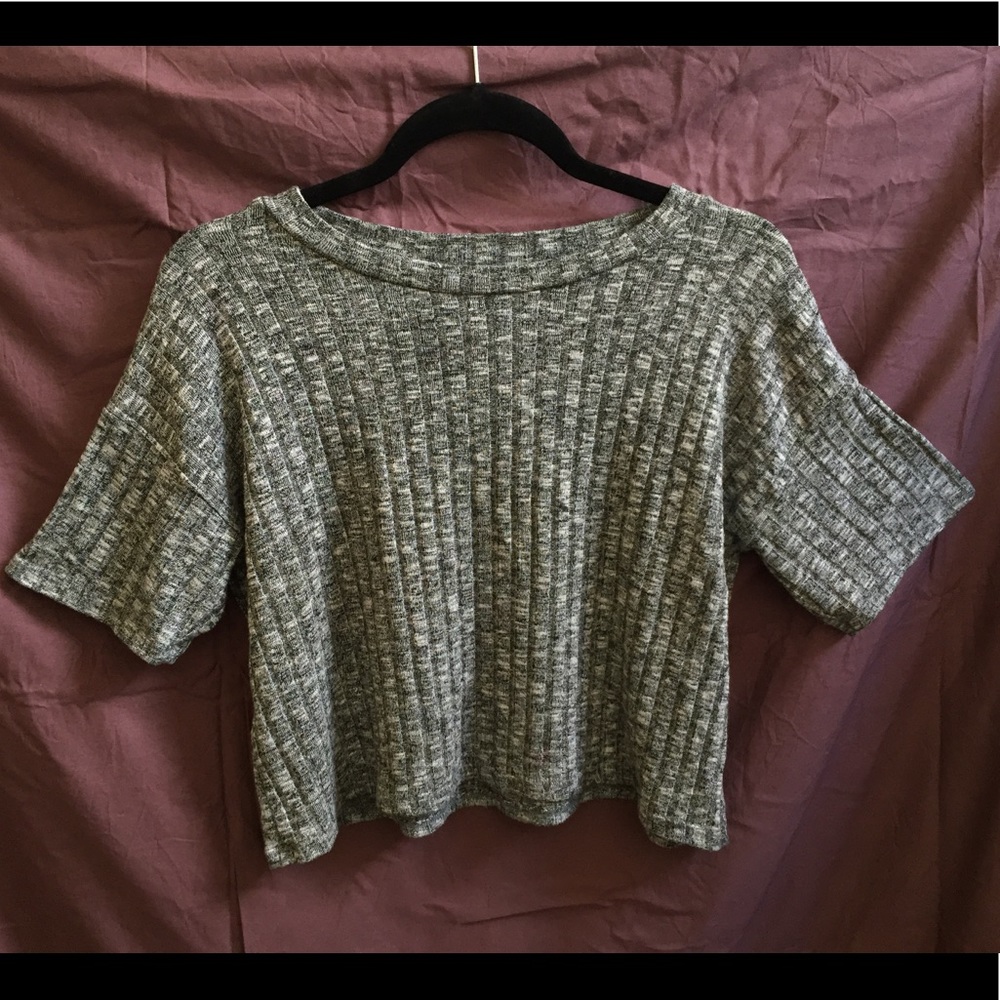 Knit T-shirt Crop Top