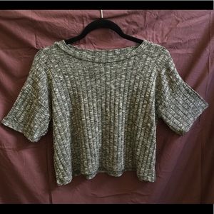Knit T-shirt Crop Top