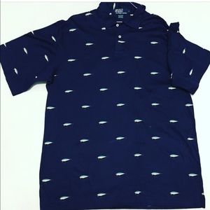 Polo RL fish print polo