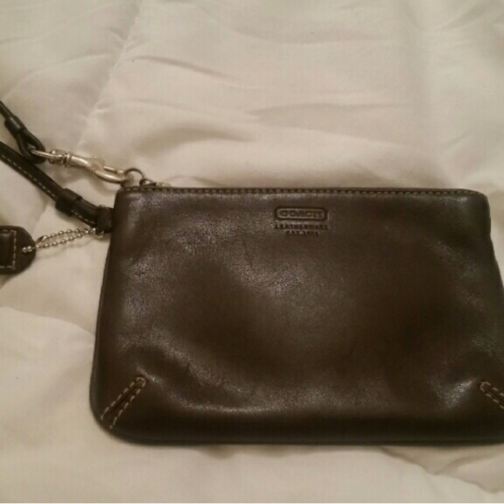 Brown coach wristlet