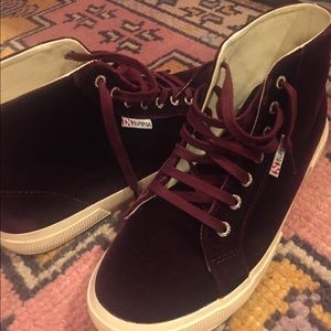 bordeaux velvet superga's