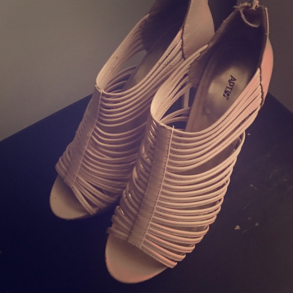 Beige Strappy Heels