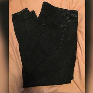 PLUS SIZE Black Rustic Skinny Jeans