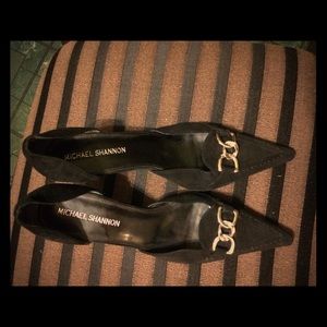 Vintage Black Suede Heels