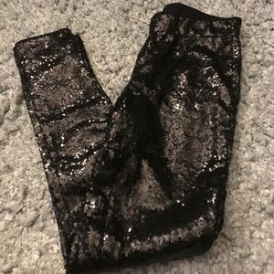 Fleece Lined Sequined Leggings