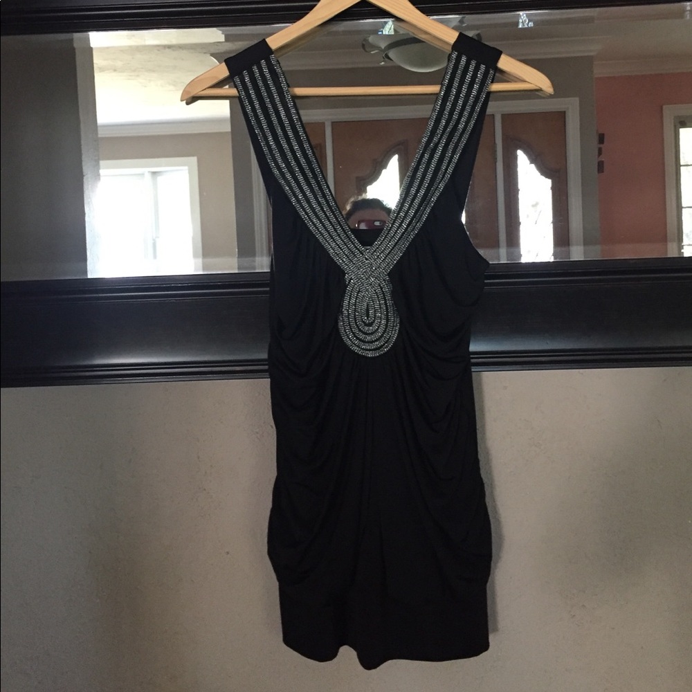 Sexy Black top with embellishing trim