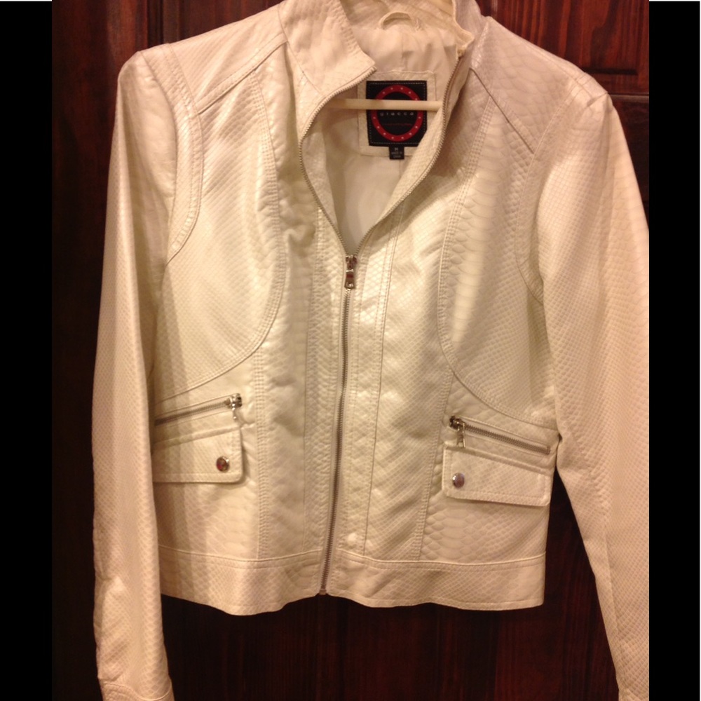 Faux leather snake skin jacket