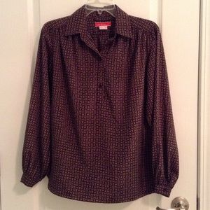 Vintage Halston classic button blouse / popover