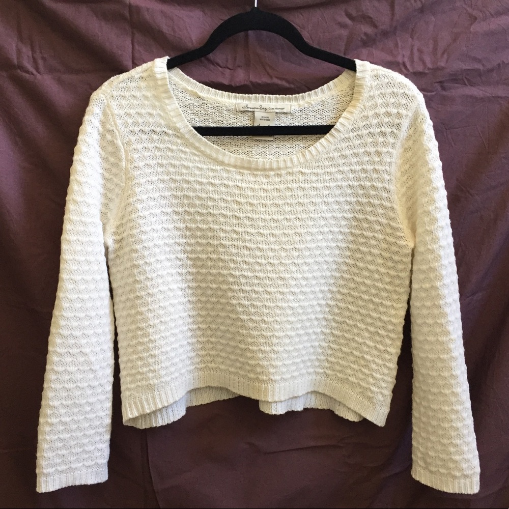 White Sweater Crop