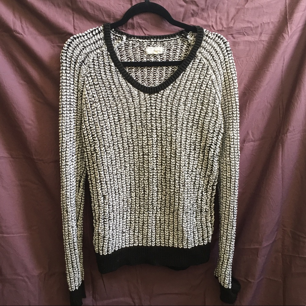 Black and White Knit Sweater