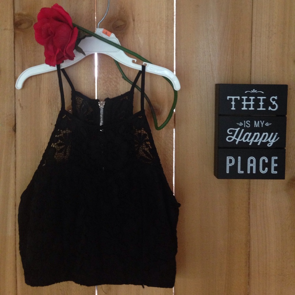 Forever 21 black sleeveless crop top