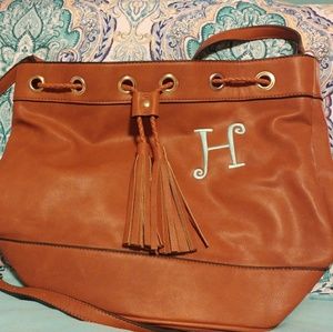 INITIALS BUCKET TOTE NWOT..monogrammed "H"