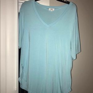 Blue v neck Piko - size Large