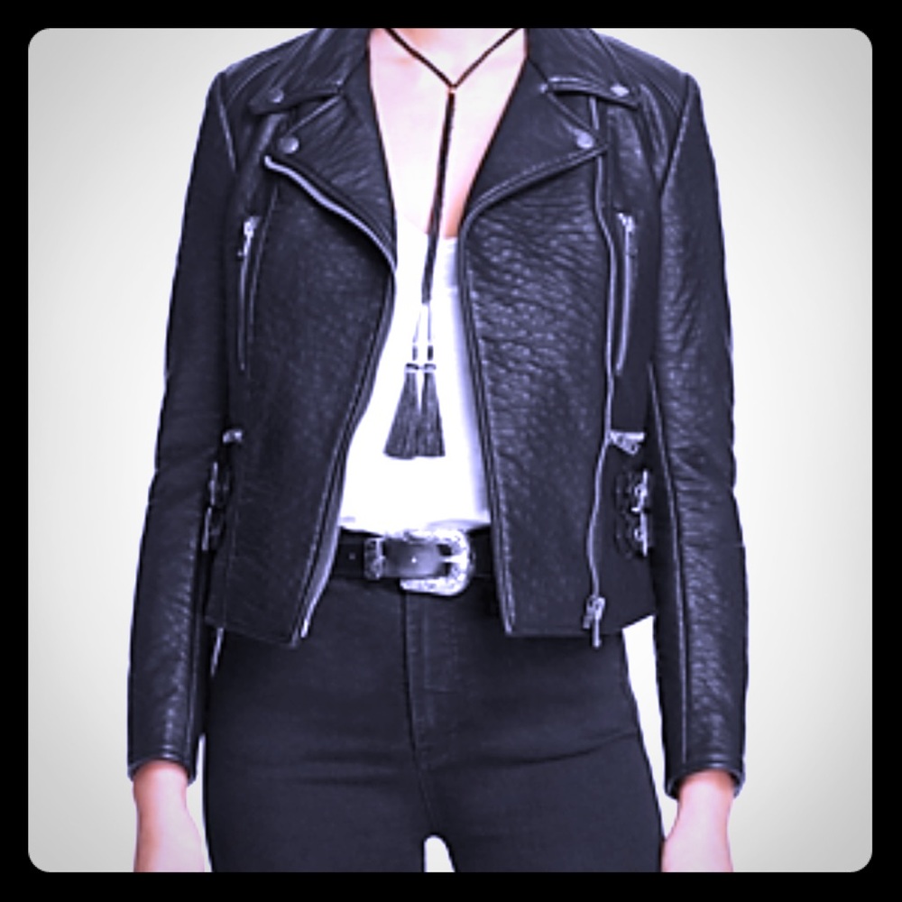 Free People Black Leather Jacket
