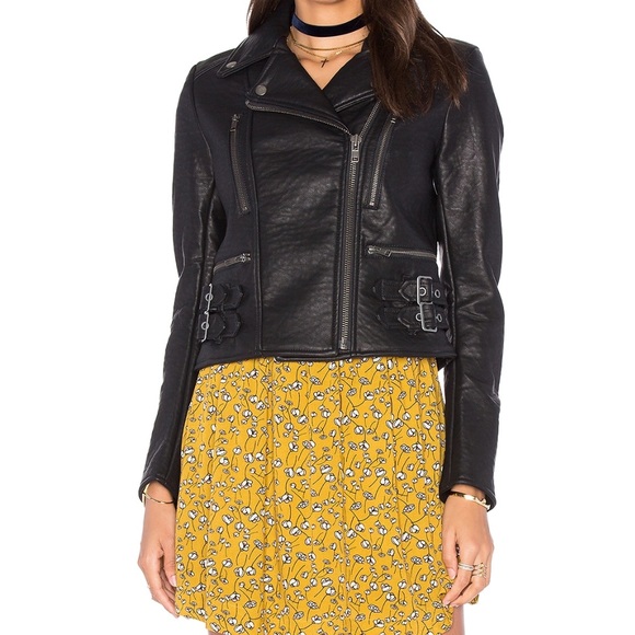 Free People Black Leather Jacket - Picture 3 of 7