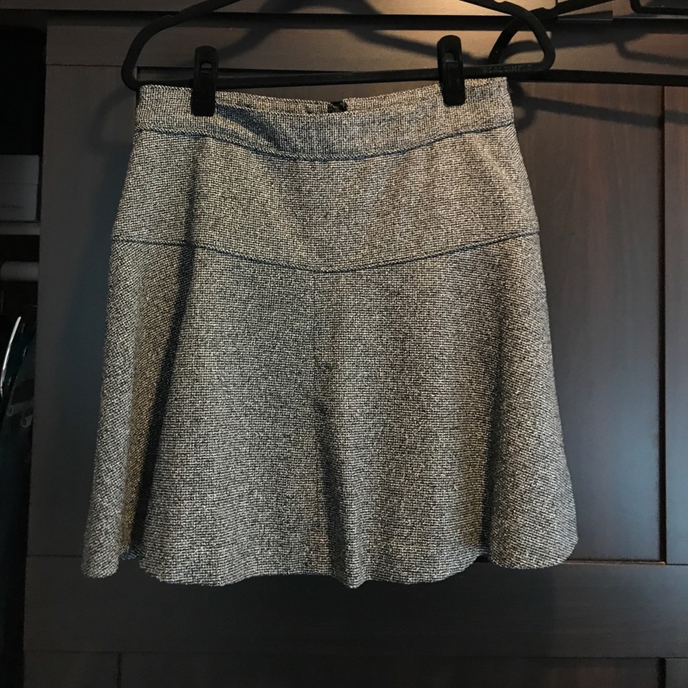 Grey wool blend skirt