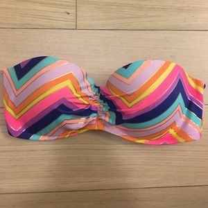 Strapless Multi-Colored Bikini Top