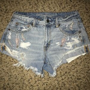 American eagle high rise festival shorts