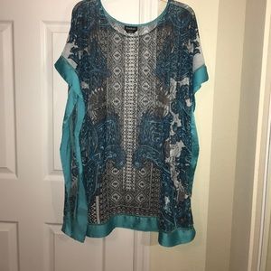 Bebe Blue Sheer Beach Coverup EUC