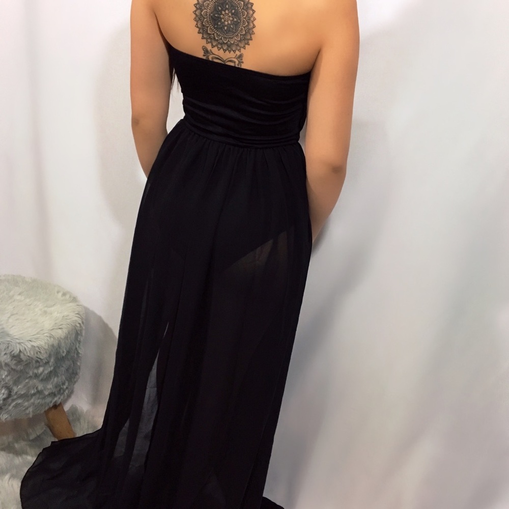 TWO LEFT Celine Black Slit Maxi - Picture 4 of 8