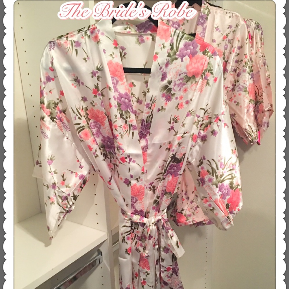 Floral kimono robes set of 5 bridal party robes