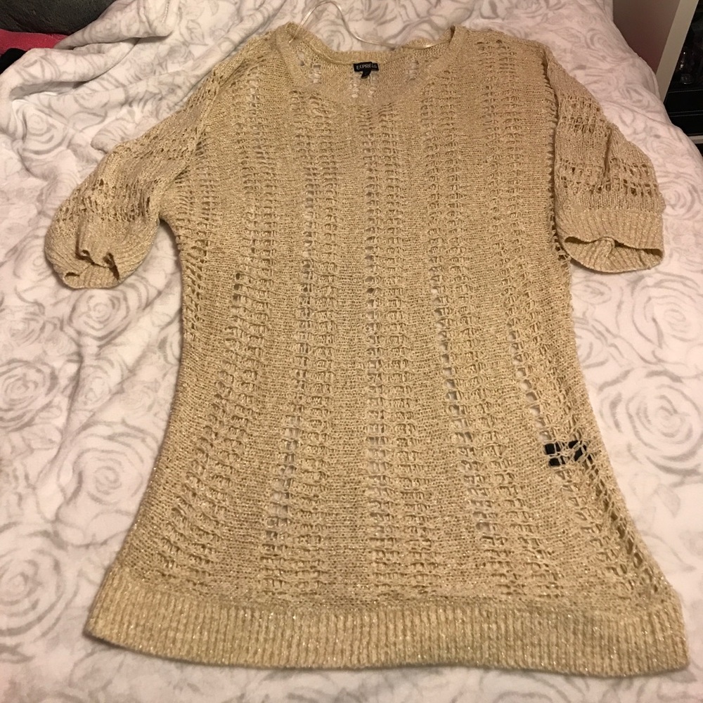 *NEVER WORN* Express gold sparkle sweater