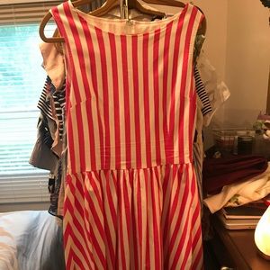 Lindy Bop Audrey Pink and White Stripe Dress