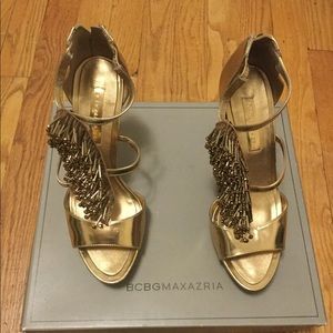 BCBG Max Azria Platform Gold Platform Shoes