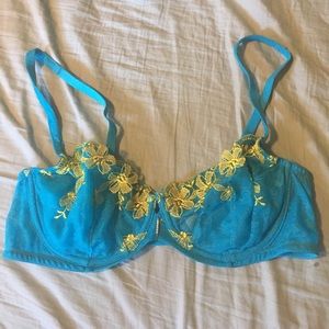 Bright blue bra