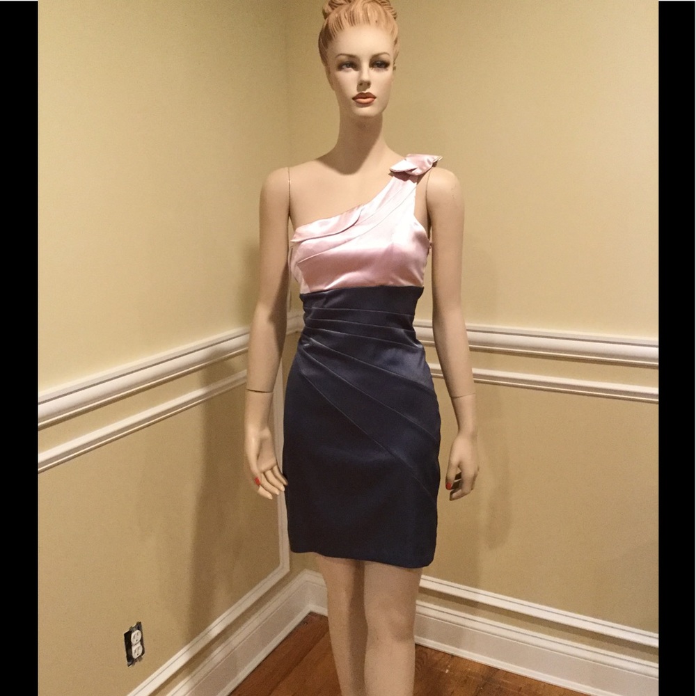 One shoulder satin dress