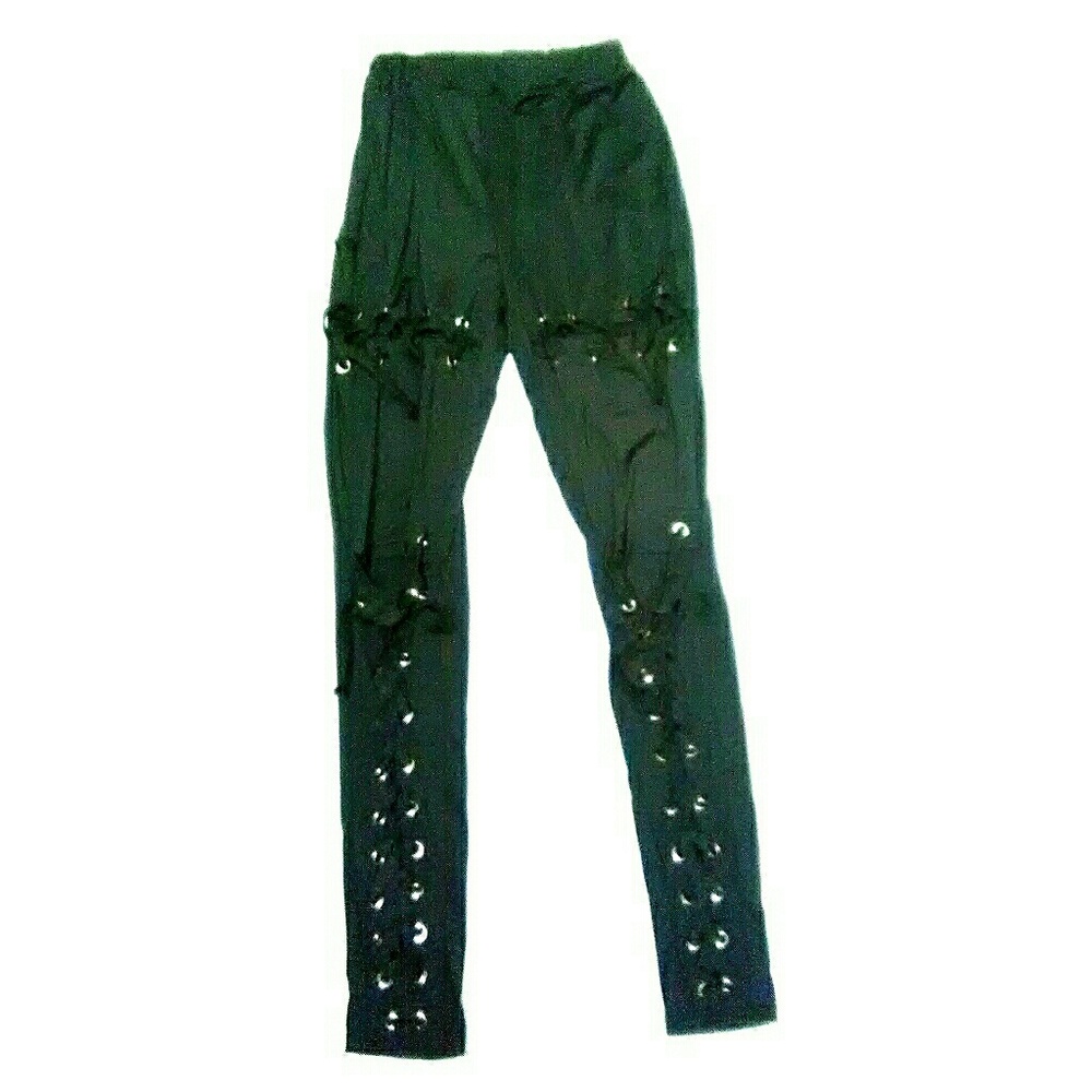 ✔✔SALE-1 LRG✔✔💕 💕SEXY LACE UP FRONT SKINNY JGNS - Picture 3 of 6