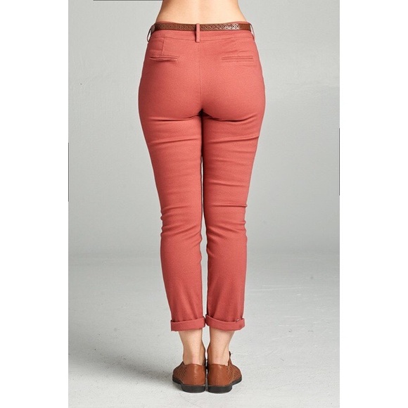 Twill Crop Pants - Olive - Picture 4 of 4