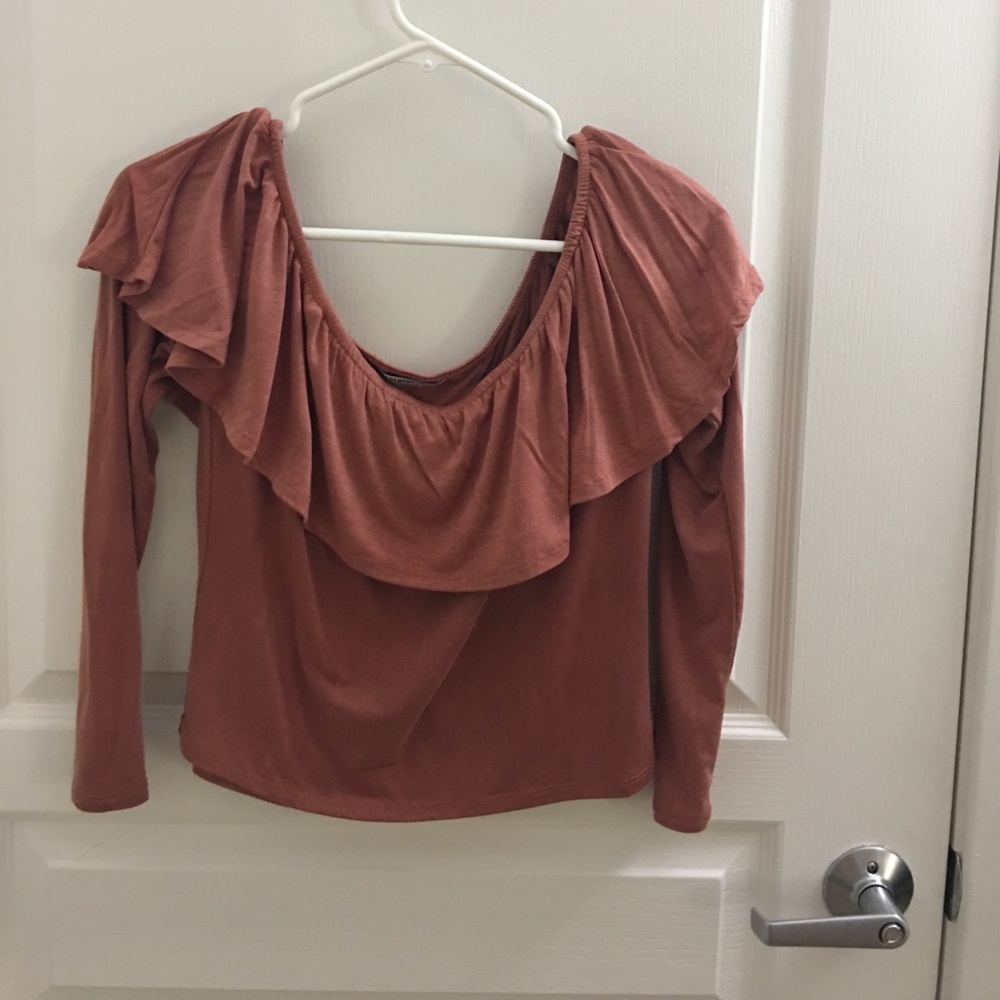 Ruffle off shoulder crop top FASHION NOVA