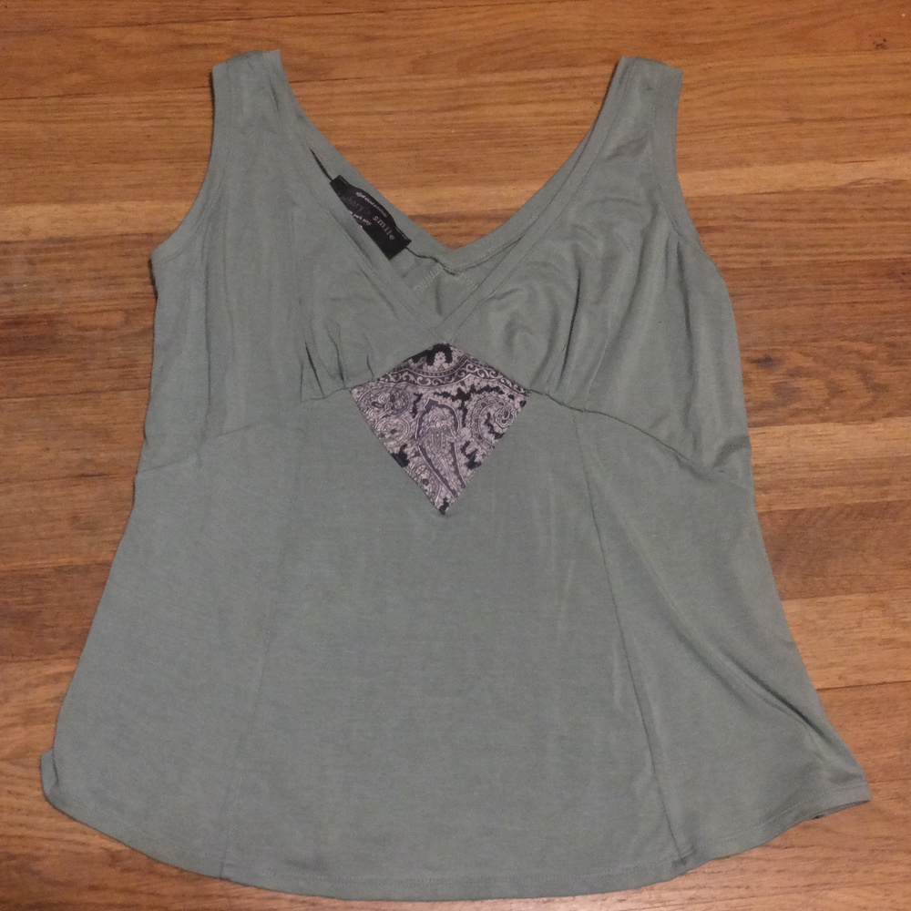 Anthropologie Zachary's Smile Olive Sleeveless Top