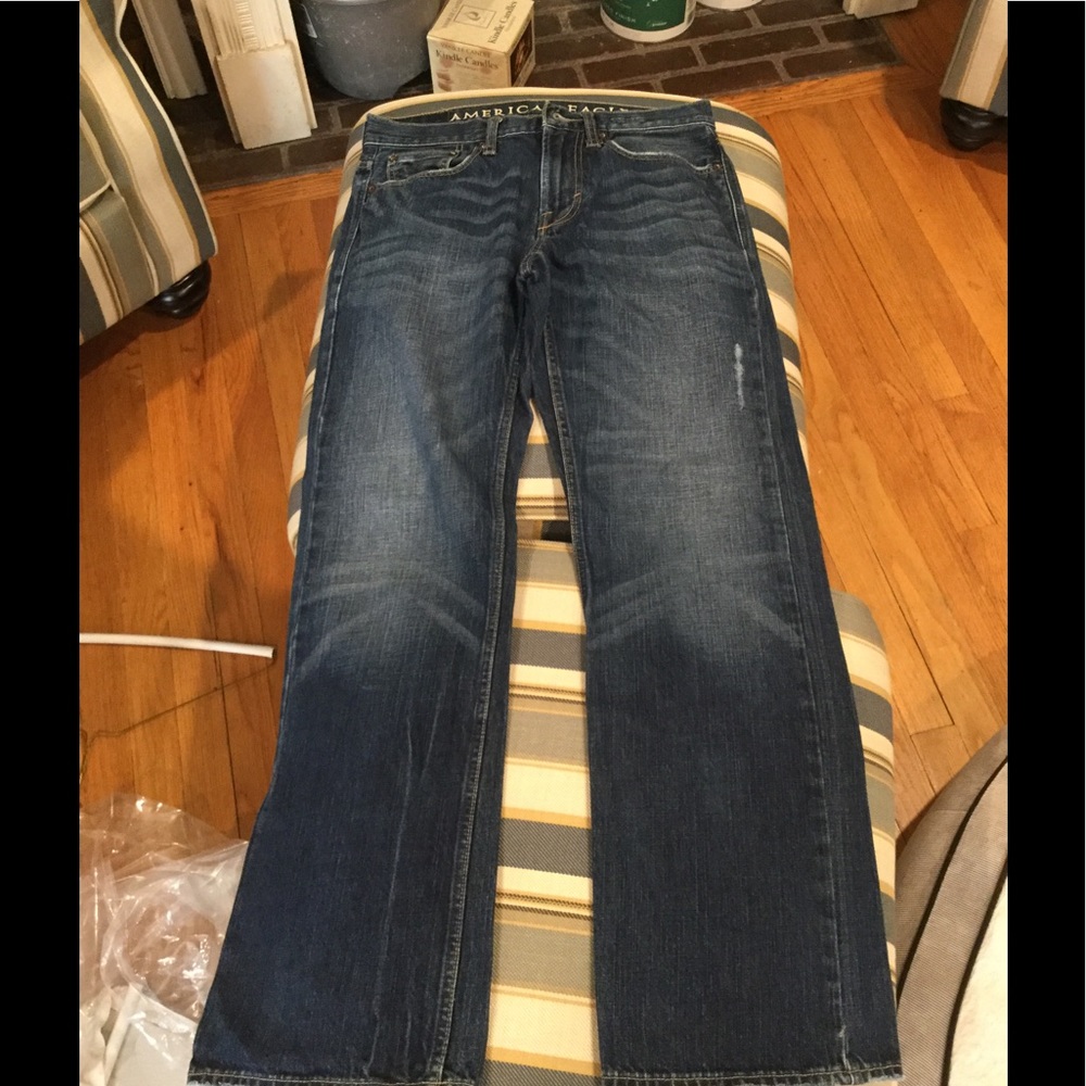 American eagle men's dark wash boot cut jeans